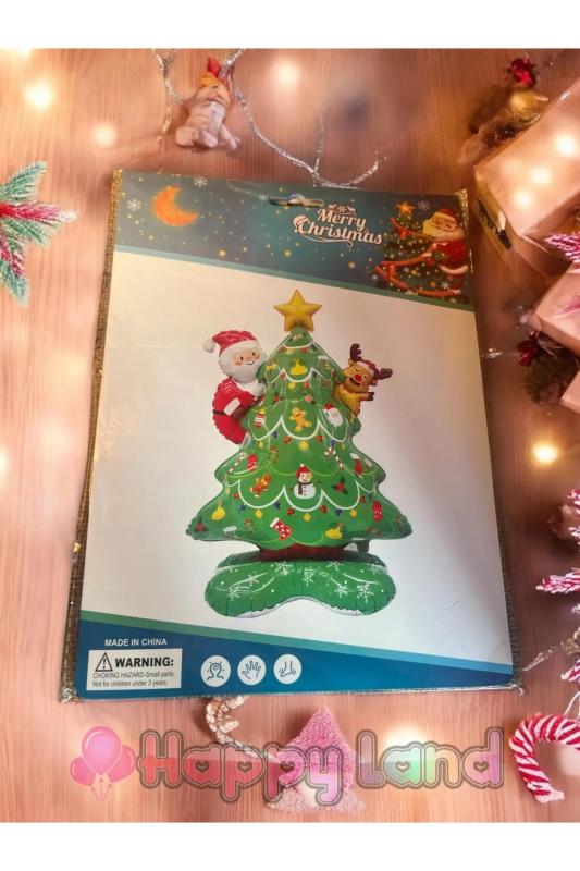 Yılbaşı Ağacı Noelbabalı Geyiklimodel 3d Folyo Balon Ayakta Duran Balon Büyük Boy