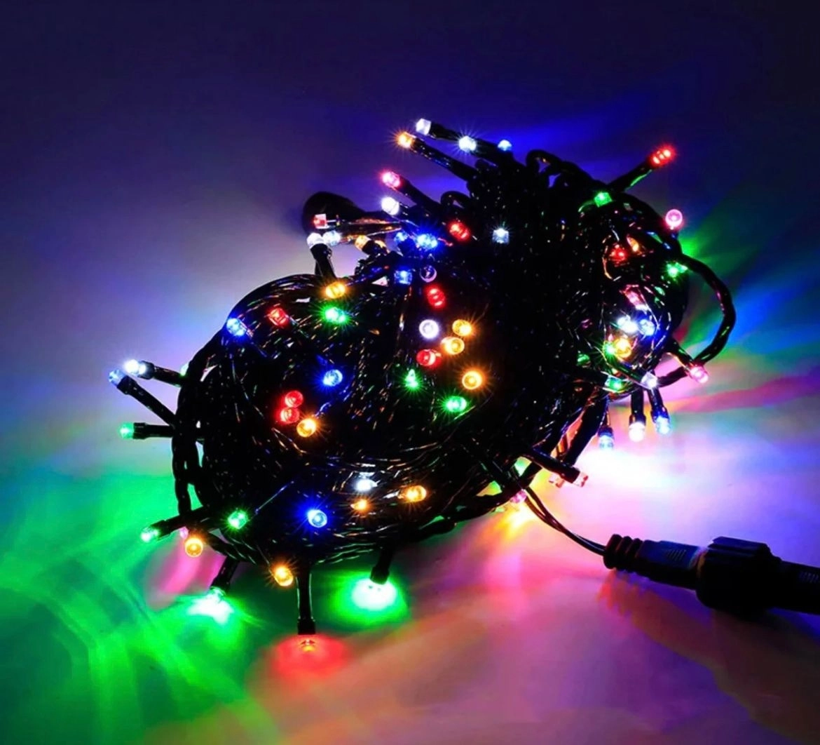 20m 200 LED Fişli SiyahKablo RGB ÇokRenkliEklemeli Led Işık YılbaşıOrganizasyon Aydınlatma