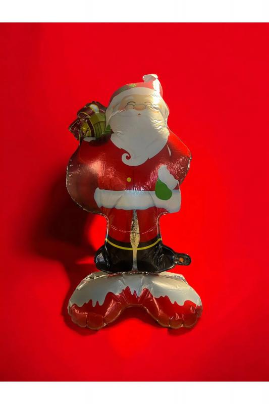 Happyland Yılbaşı Ayaklı Noel Baba Balonu Büyük Boy Yılbaşı Süsleri Noel Baba Şekilli Balon 100 cm 