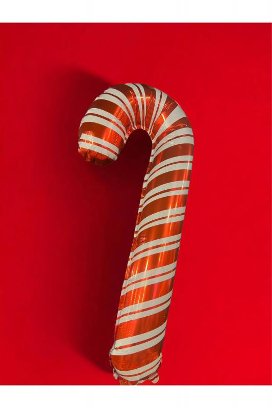 Happyland Yılbaşı Baston Şeker Orta Boy Yılbaşı Balonu Yeni Yıl Folyo Balon 70 cm Baston Şeker Balon