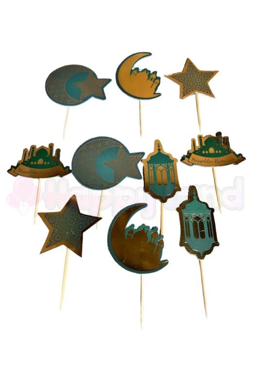 HappylandRamazan Temalı Kürdan 10’lu Ramazan Bayramı Cupcake İkramlık Kürdanı Ramazan Ayı Kürdan