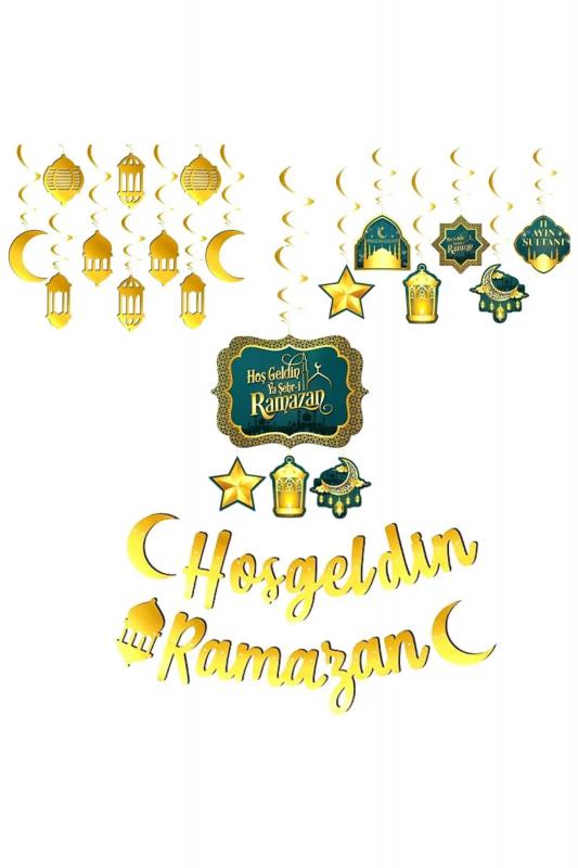 Happyland Hoşgeldin Ramazan Asma Süs Set 4 Parça Ramazan Süsleme Seti