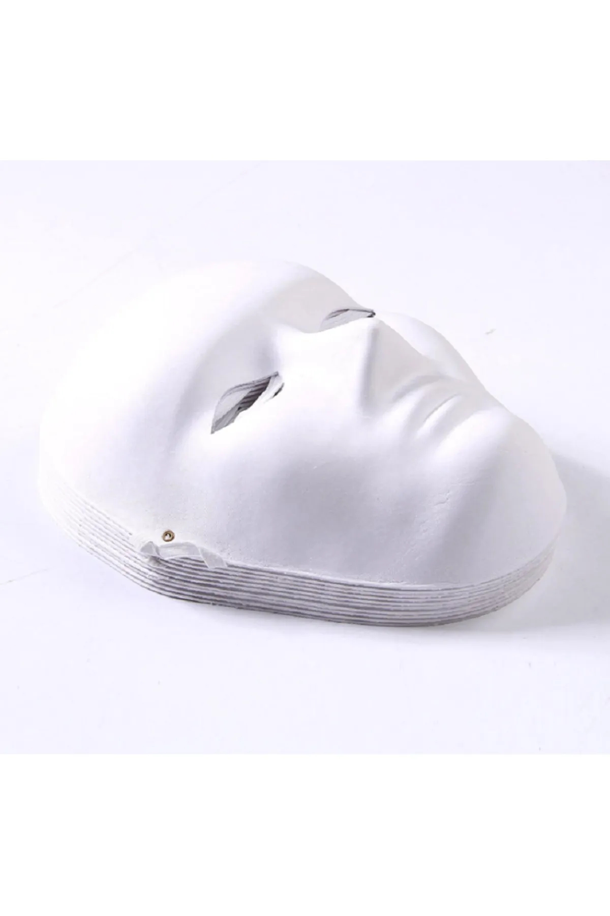 Happyland Dıy Beyaz Maske Halloween Kağıt Maske Tam Yüz Opera Maskeli Çocuk Boyama Maskesi 3 Adet