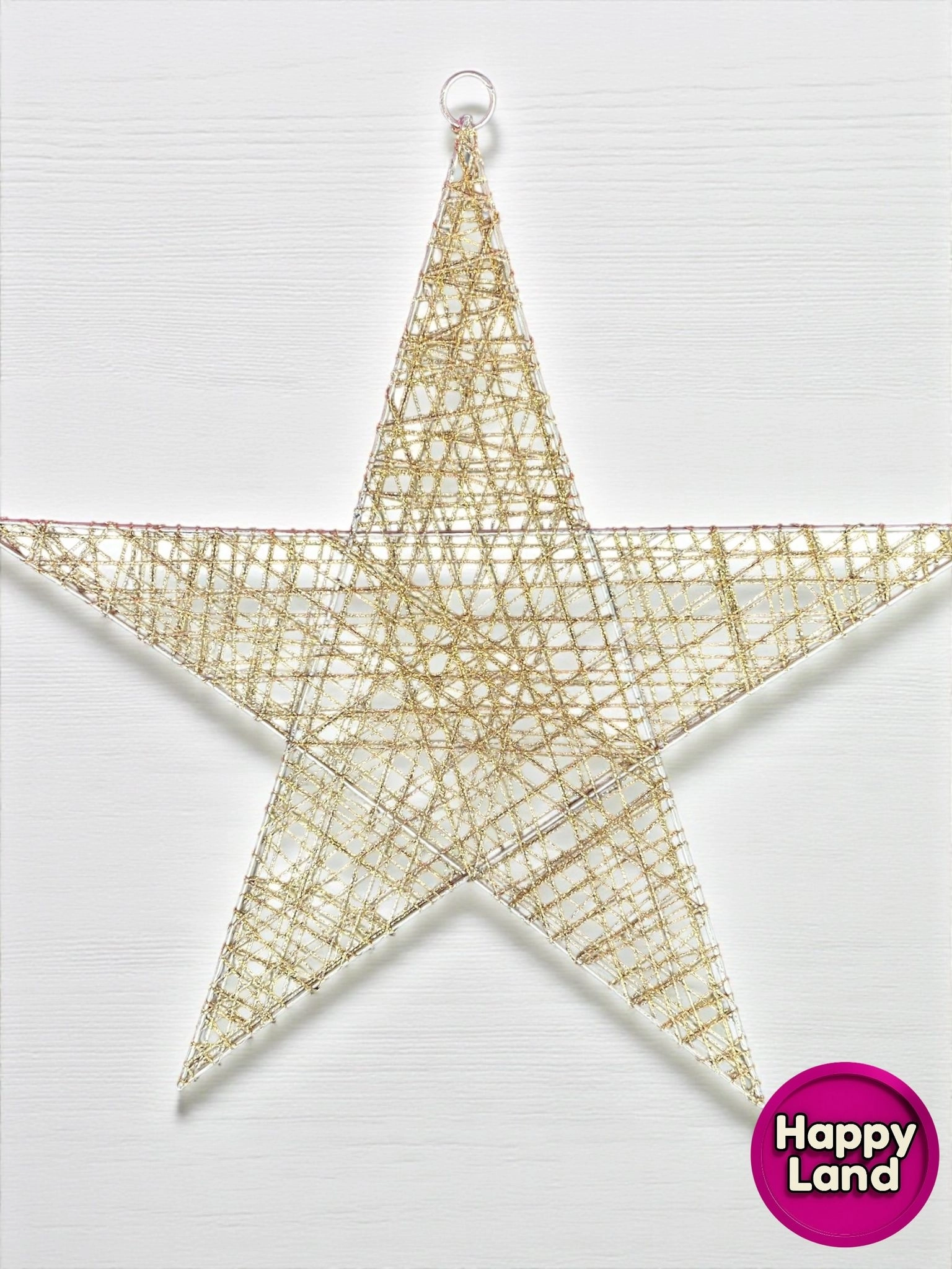 Happyland Dev Boy Gold Yıldız Dekor Yılbaşı Süsü 50 CM Kapı Duvar Ev İş Yeri Yılbaşı Dekoru HP400C