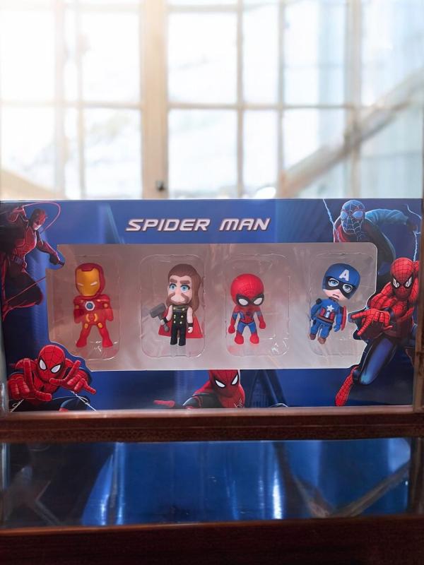 Happyland Spiderman 4lü Mini Pasta Üzeri Figür Set 4 Karakter Figür Oyuncak 