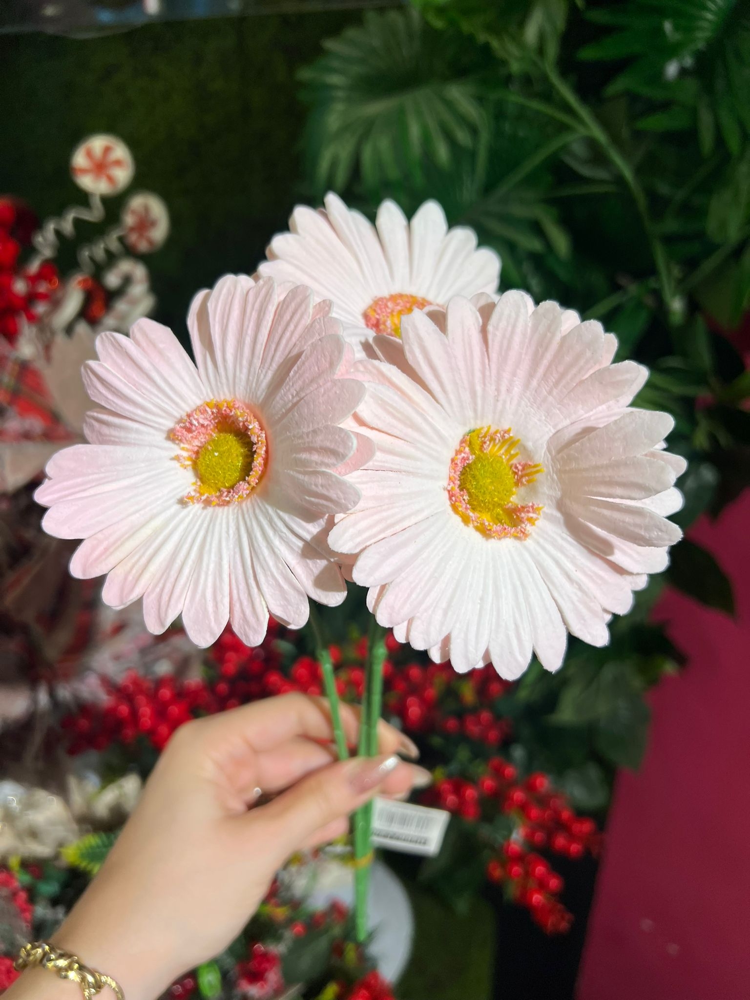 Happyland Yapay Çiçek Garbera Islak Papatya Pudra Renk 3 Adet HPY-26216