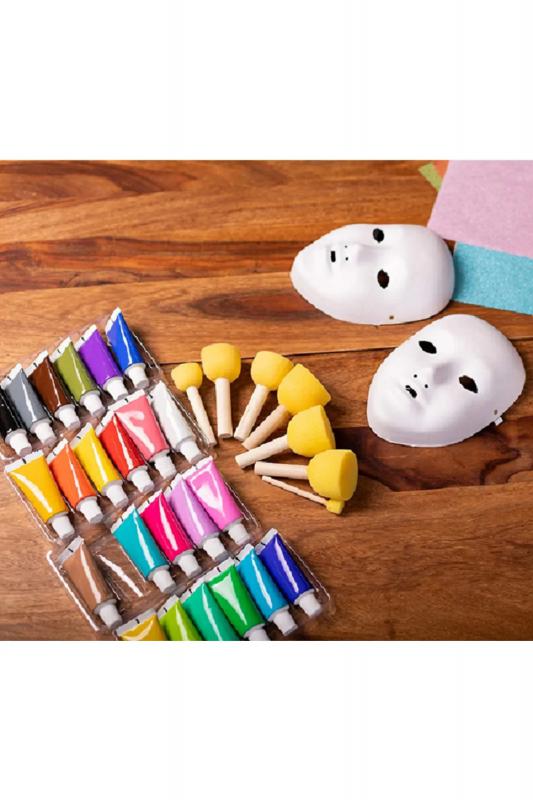 Happyland Beyaz Maske Halloween Kağıt 2 Adet