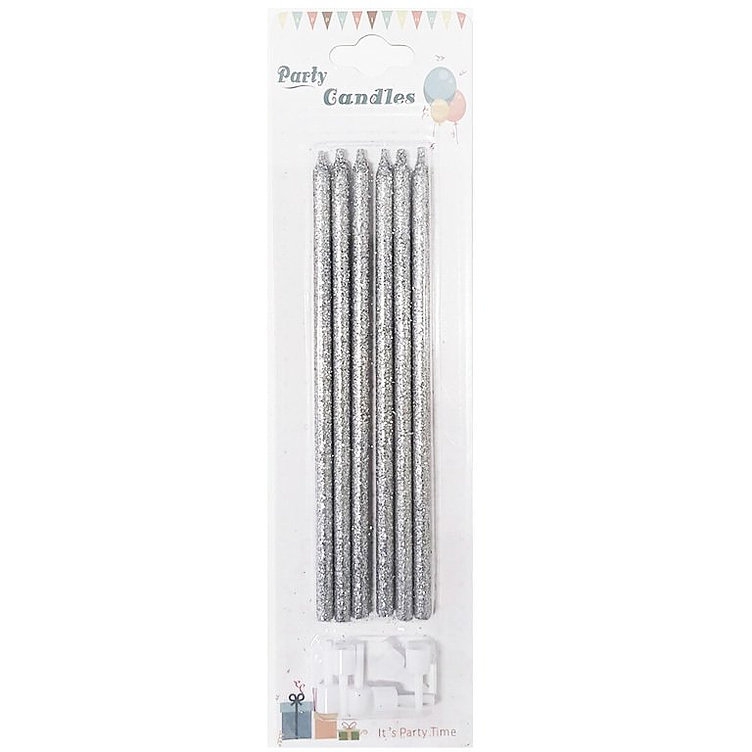 15’CM GÜMÜŞ SİMLİ MUM