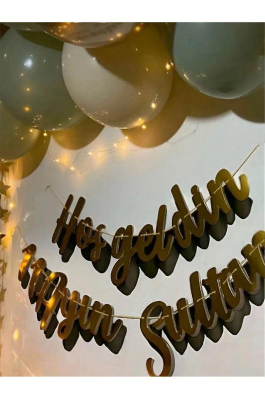 HappylandHoşgeldin 11 Ayın Sultanı Gold Yazı Ledli Zincir Balon Seti Dekor Ya Şehri Ramazan Seti
