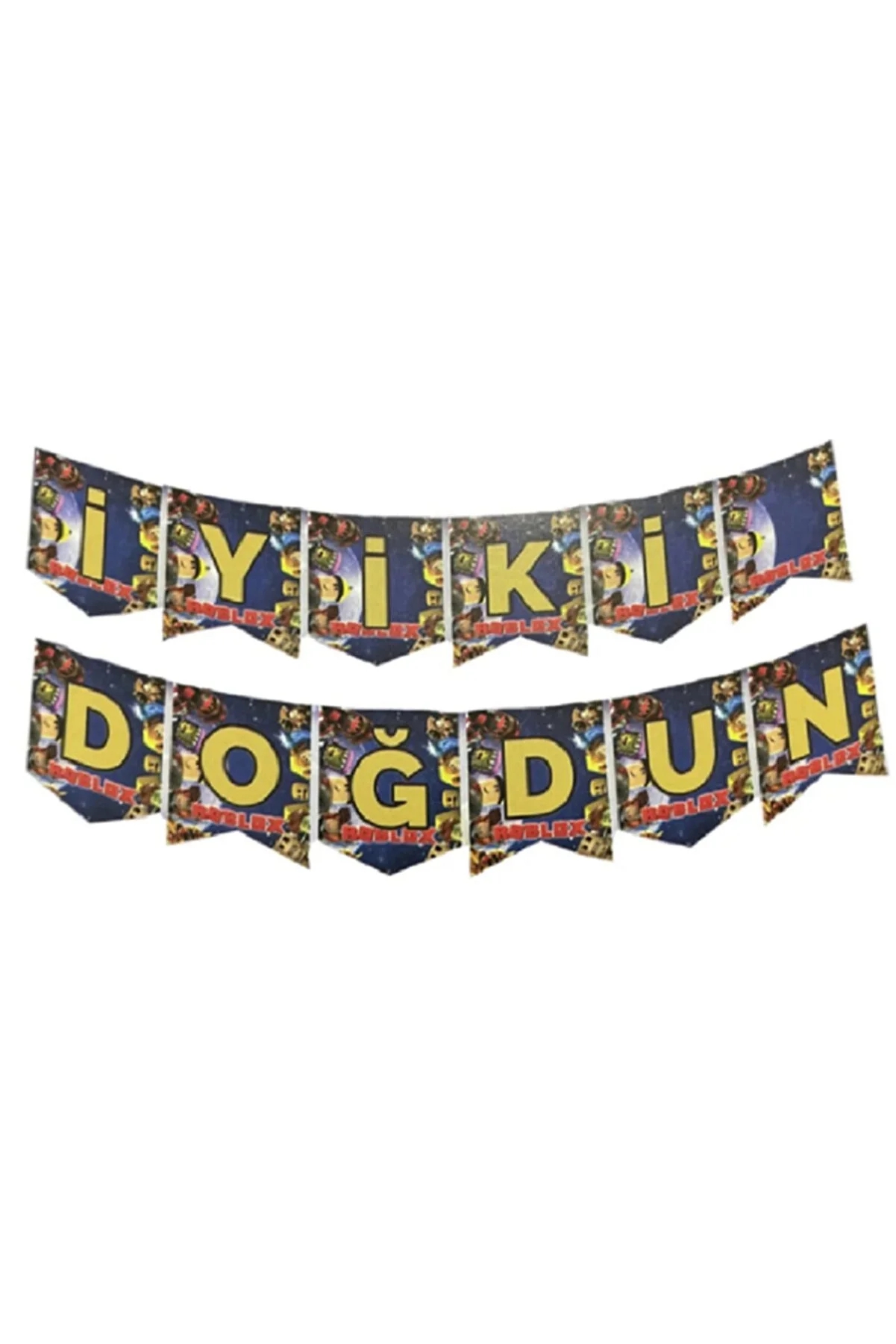 Happyland Roblox Temalı Doğum Günü Süsü Zikzak Banner Roblox Iyi Ki Doğdun Banner