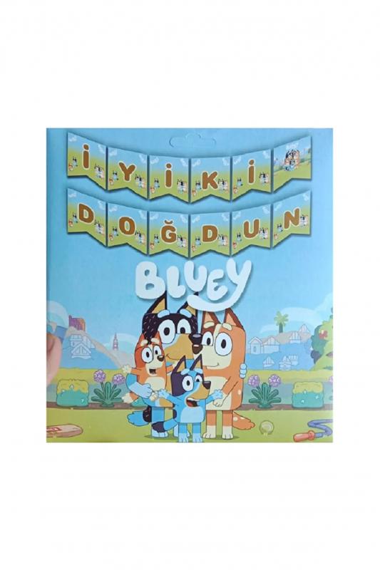 Happyland Bluey Temalı Doğum Günü Süsü Zikzak Banner Bluey Bingo Iyi Ki Doğdun Banner