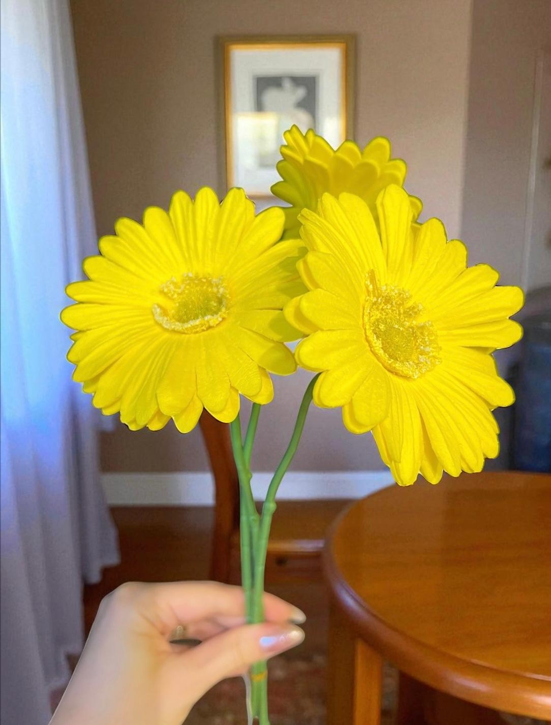 Happyland Yapay Çiçek Garbera Islak Papatya Sarı Renk 3 Adet HPY-26216