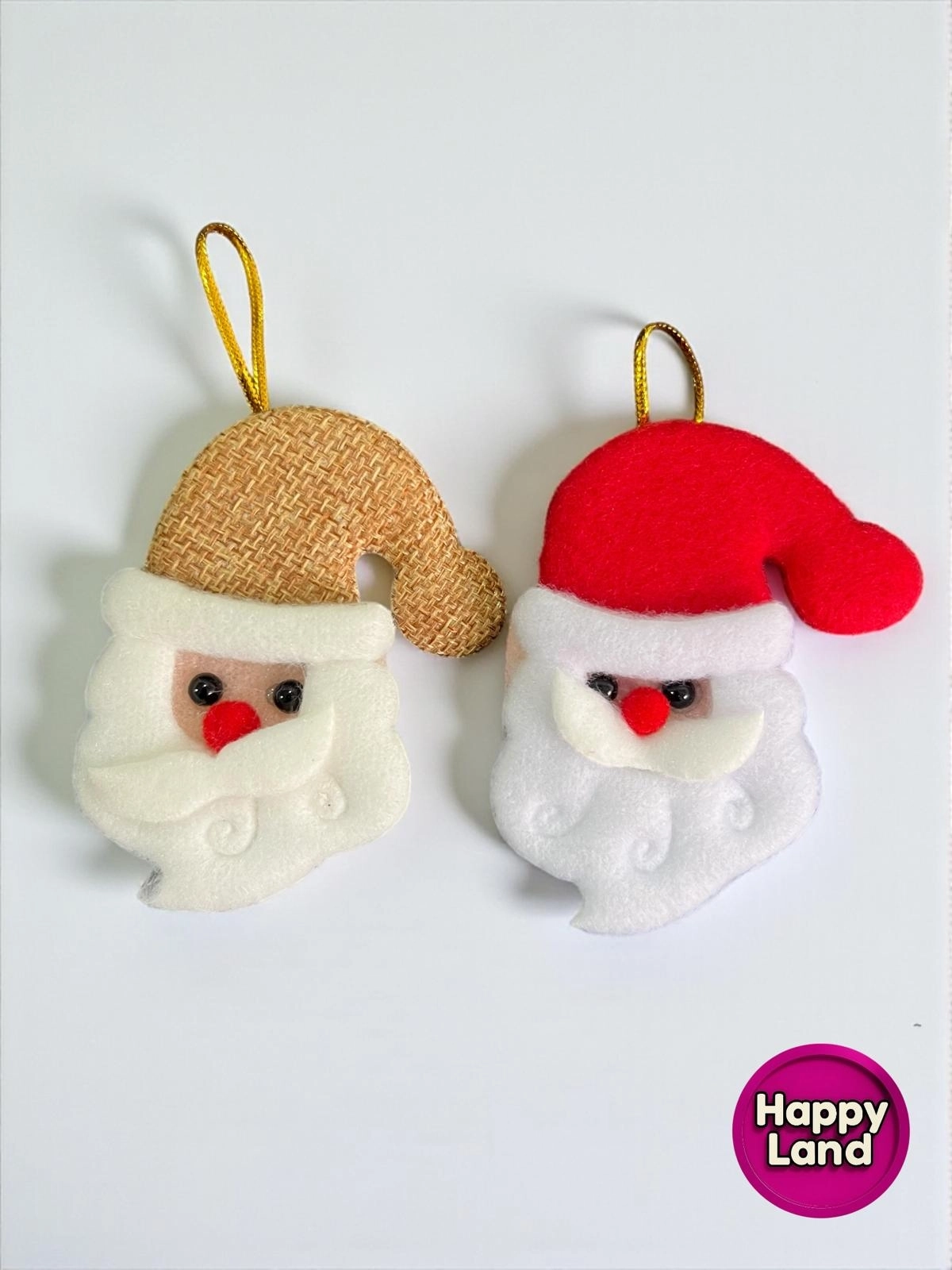 Happyland Yılbaşı Ağacı Süsü 2’li Noel Baba Kırmızı-kahve Renklerde Peluş Asma Süs 10 cm HPY26047