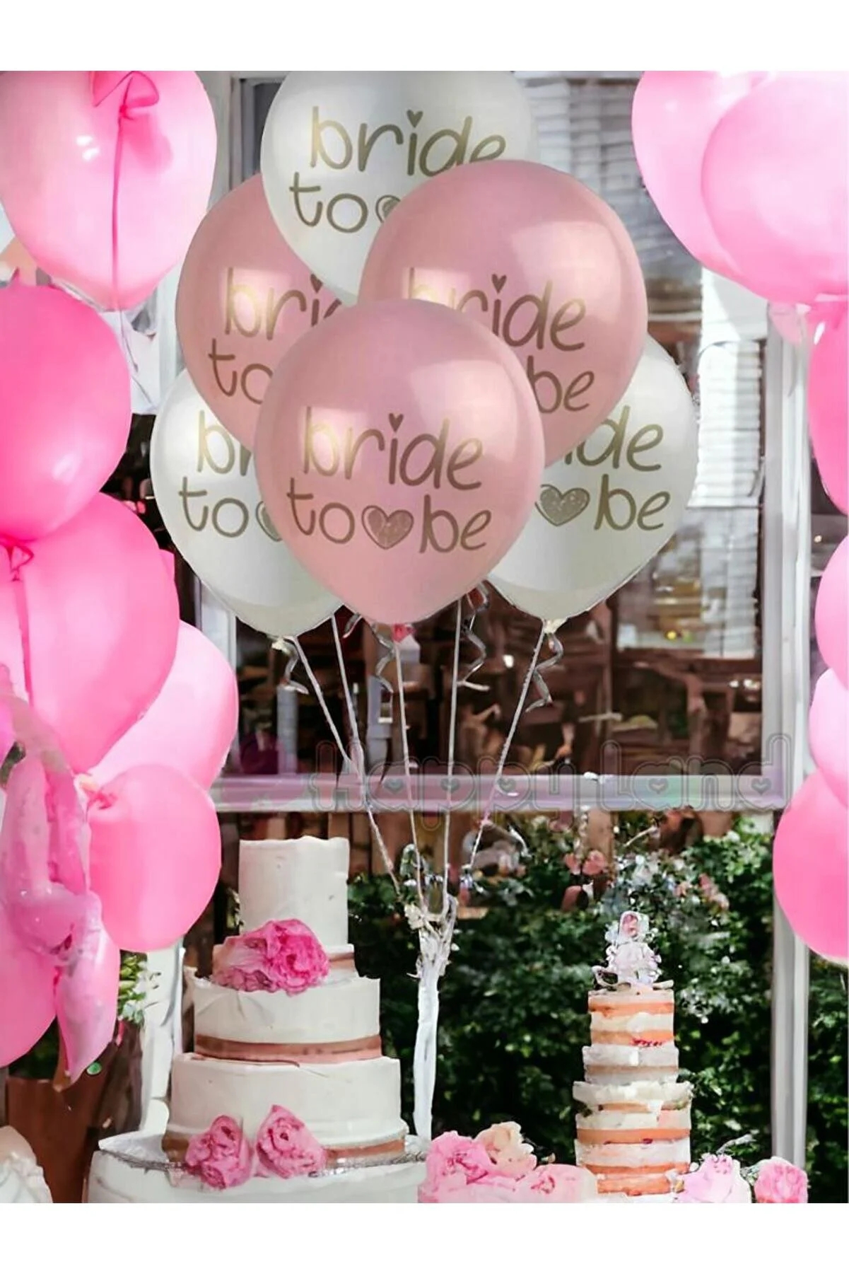 Happyland%20Bride%20To%20Be%207’li%20Balon%20Seti%20(Pembe%20,Beyaz,Şeffaf%20Bride%20Baskılı%20Balon%20)