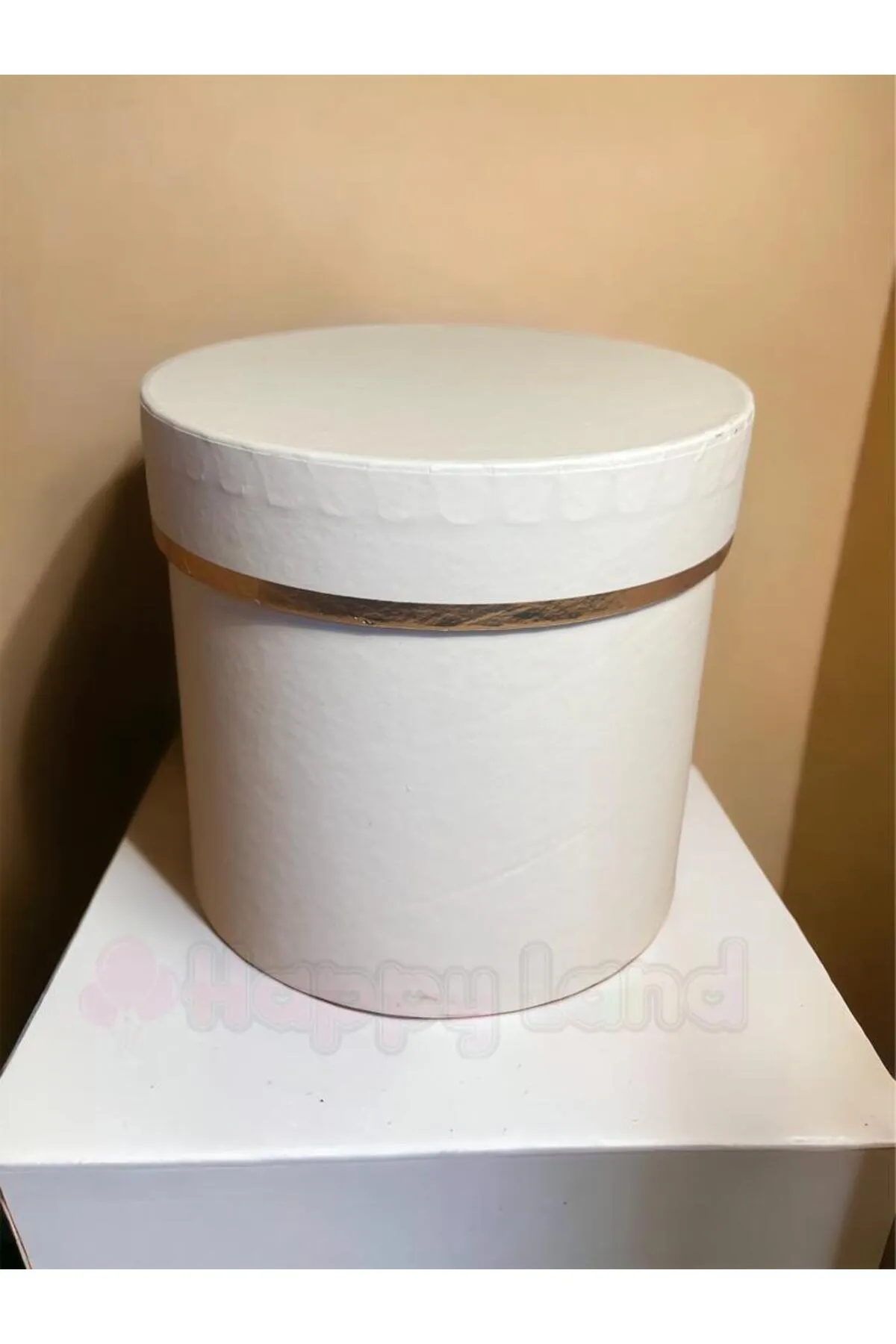Happyland Silindir Hediye Kutusu Beyaz Renk Hediyelik Kutu Silindir Hediye Kutusu 10x10 cm 