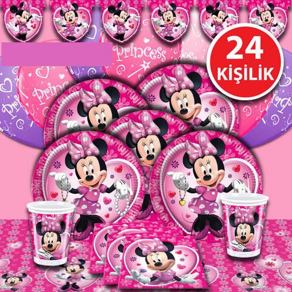 Ultra Premium Minnie Mouse 24 Kişilik Parti Seti