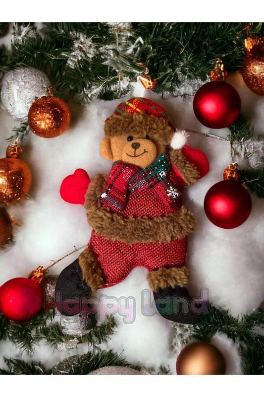 Happyland Yılbaşı Noel Ayıcık Asma Süs Yılbaşı Ağacı Süsü Noel Ayıcık Yeni Yıl Dekor