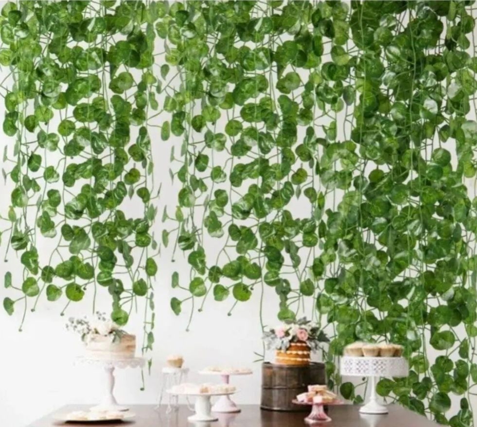 Happyland Sarmaşık Yapay Çiçek Yeşil 12’li 2 M Yapay Sarmaşık Bahçe Ev Balkon Dekor