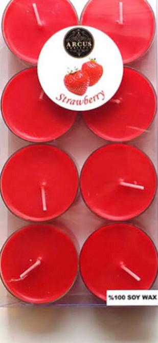 Happyland 8 Li Çilek Kokulu Tealight Mum
