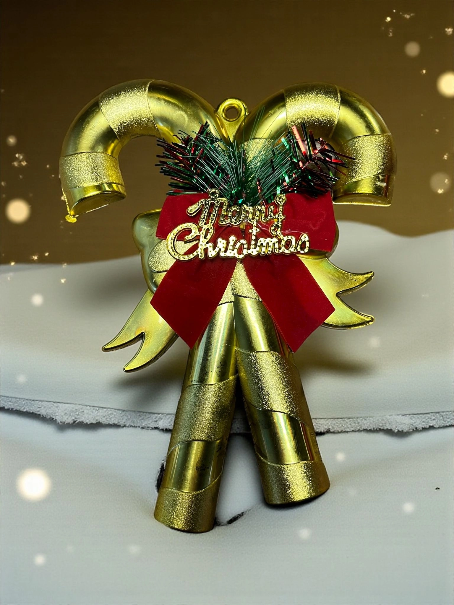 Happyland Yılbaşı Süsü Baston Şeker Süsü Gold Kapı Duvar Ağaç Süsü HP125