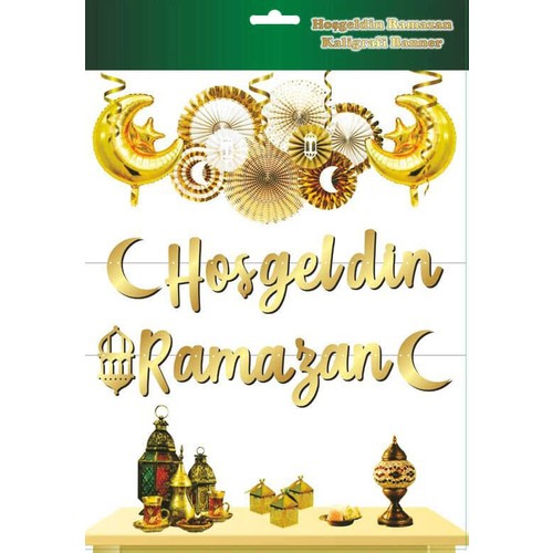 Happyland Flama Hoşgeldin Ramazan Metalize Altın Set 1 Adet