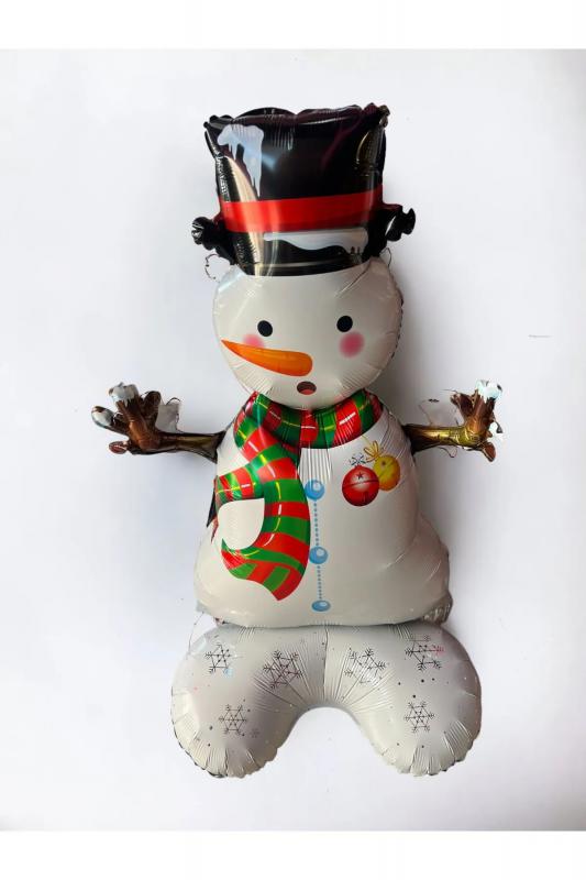 Happyland Yılbaşı Ayakta Duran Kardanadam Folyo Balon Büyük Boy 120 cm 3 D Yeni Yıl Balon