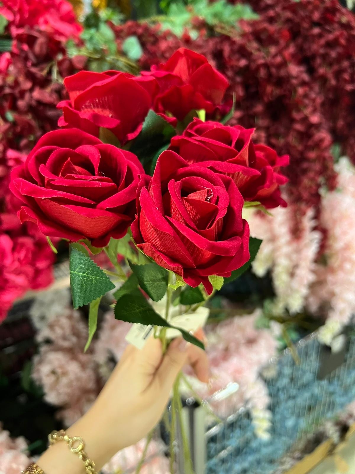 Yapay Çiçek 1 Adet Kırmızı Yapay Çiçek Gül Yıldönümü Evlilik teklifi Çiçeği