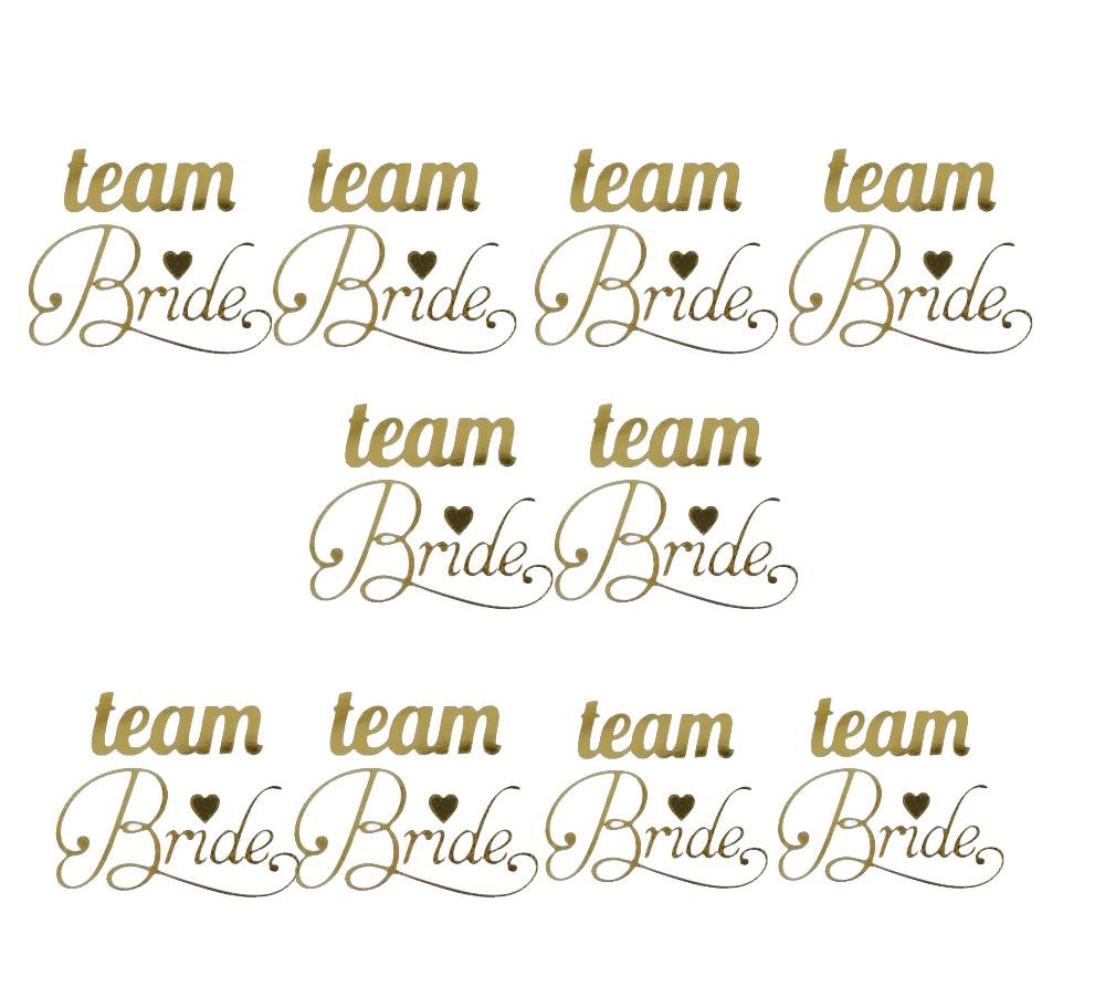 Happyland Team Bride İtalik Yazılı Gold Bride To Be Partisi Kutlama Dövmesi 10’lu Nedime Dövmesi Geçici Dövme