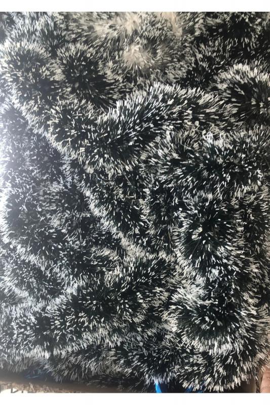 Happyland Yılbaşı 160 cm Tinsel Garland Yılbaşı Ağacı Süsü Beyaz Koyu Yeşil Kamışı