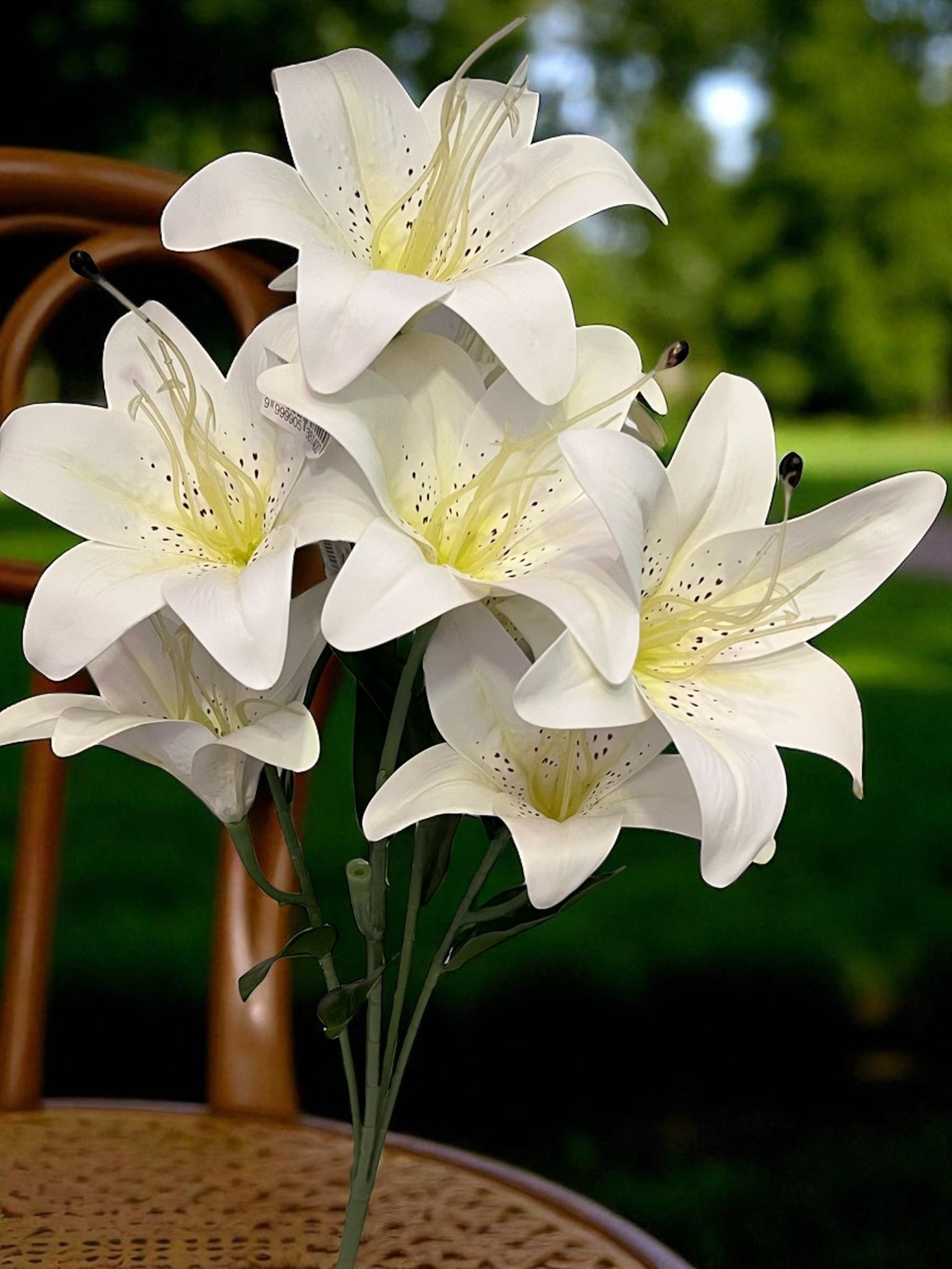 Happyland Yapay Çiçek Lilyum Demeti Beyaz 9 lu 50 cm