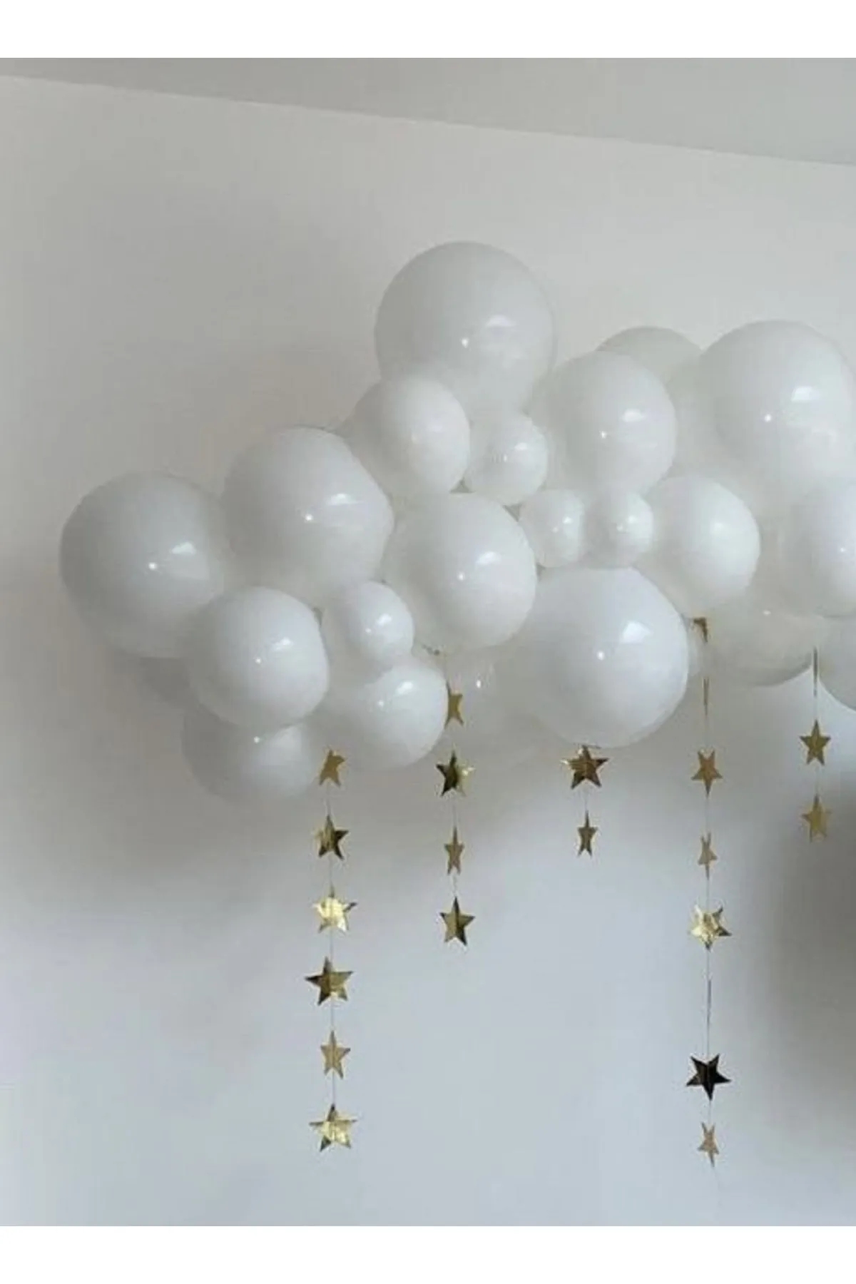 Happyland Yıldızlı Bulut Konseptli Parti Zincir Balon Seti Cloud Balloon Set Balon + Yıldız Ip Süs 