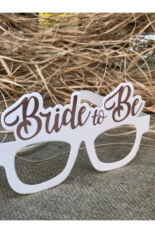 Happyland Bride To Be Yazılı Beyaz Rose Gold Bekarlığa Veda Partisi Konsept Kuşak + Gözlük Seti