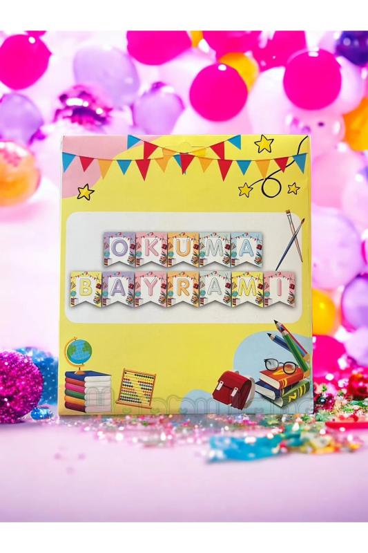 Happyland Okuma Bayramı Uzar Yazı Zigzag Banner Yazı