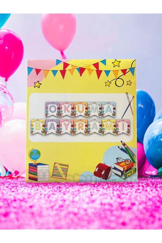 Happyland Okuma Bayramı Uzar Yazı Zigzag Banner Yazı