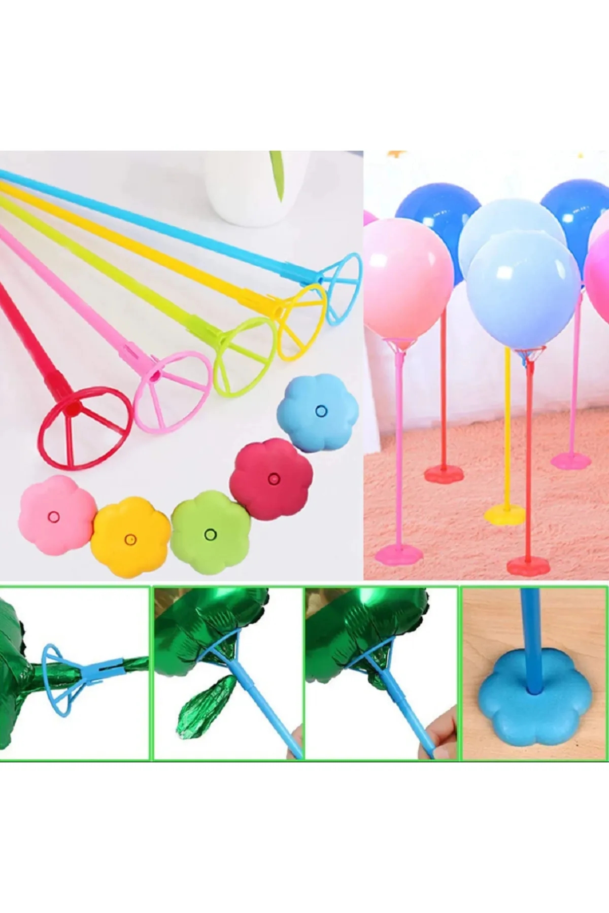 Happyland%20Tek%20Ayaklı%20Renkli%20Balon%20Standı%20Yer%20Standı%20Balon%20Standı%20Rengarenk%20Yeşil