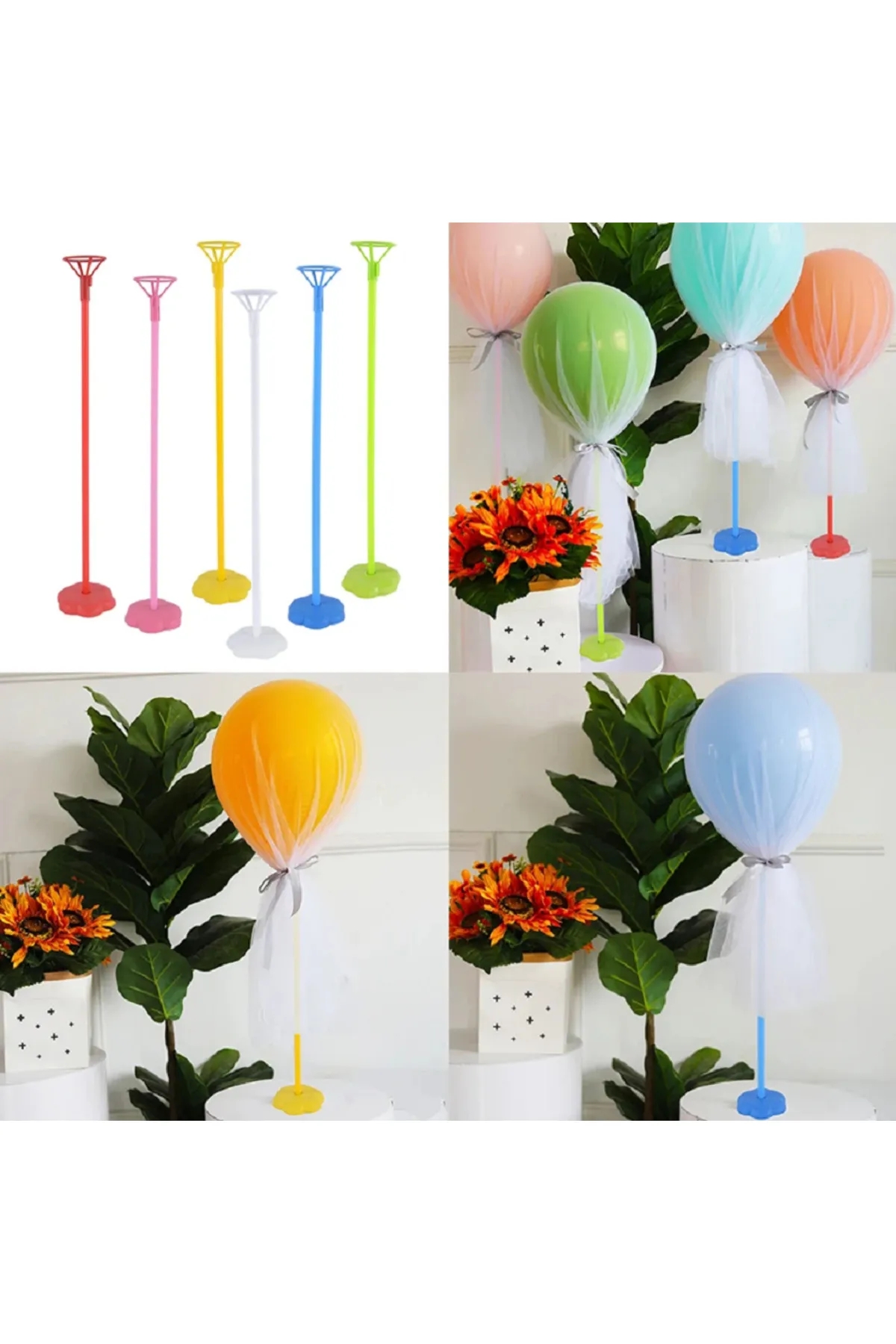 Happyland%20Tek%20Ayaklı%20Renkli%20Balon%20Standı%20Yer%20Standı%20Balon%20Standı%205’li%20Balon