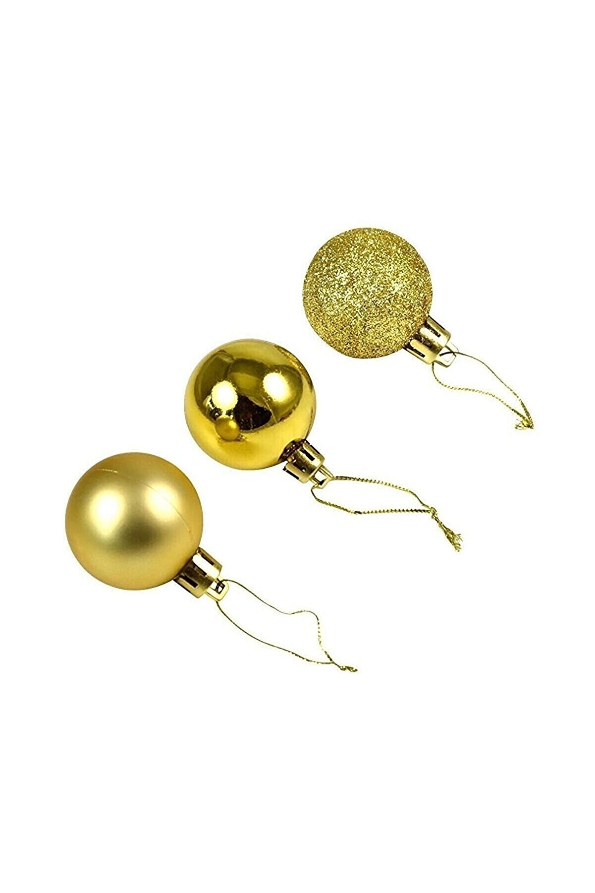 Happyland Yılbaşı Ağacı Süsleme 4 cm Gold 18’li Gold Renkli Cici Top