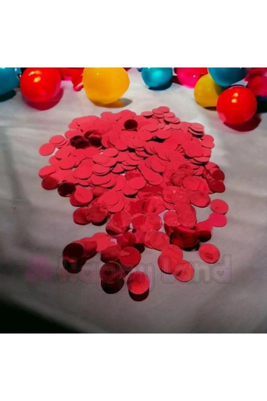 Happyland Kırmızı Metalik Balon Konfetisi Pulu Balon Pulu Kırmızı