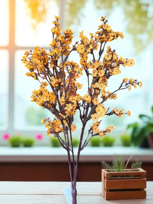 Yapay Turuncu Bahar Dalı 55 Cm Turuncu Renk Japon Kiraz Çiçeği