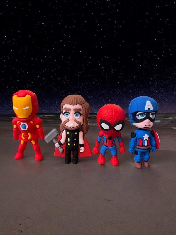 Happyland Spiderman 4lü Mini Pasta Üzeri Figür Set 4 Karakter Figür Oyuncak 