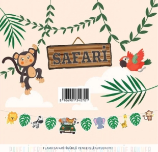 Happyland Safari Temalı Dekoratif Banner Safari Hayvanlar İpli Dekor Banner Orman Temalı