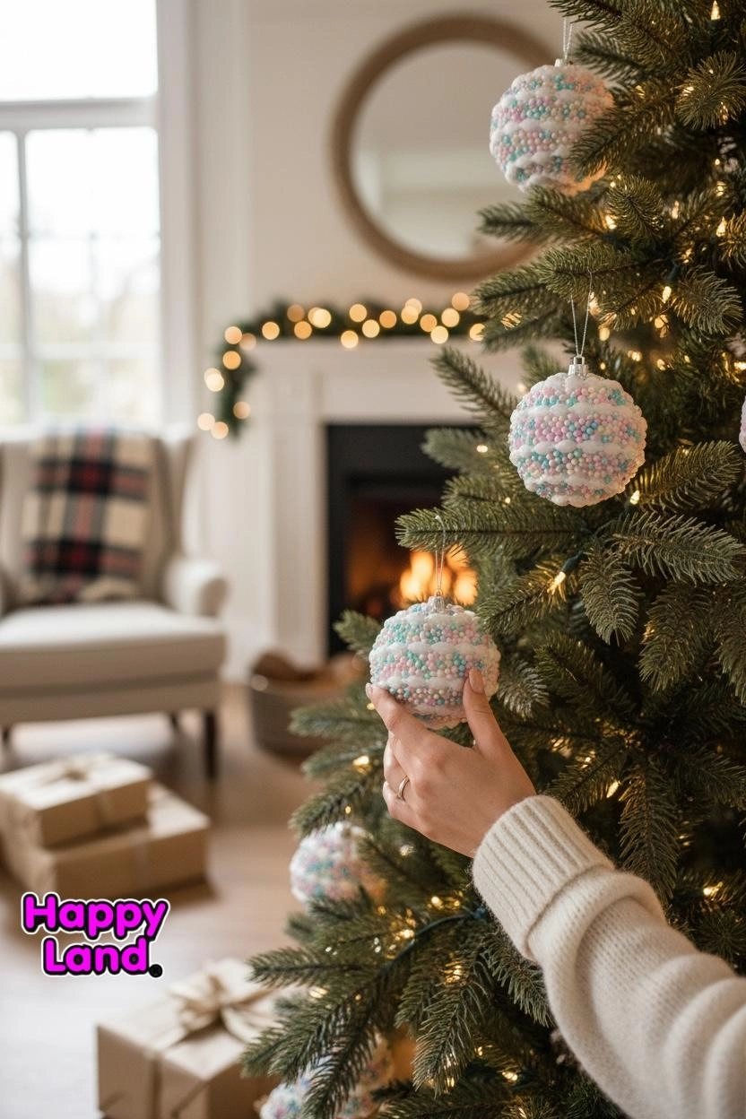 Happyland Yılbaşı Çam AğacI Süsü Makaron Şeker Yılbaşı Topu Renkli Pastel Top 6’lı 5 cm HAPPY2025118