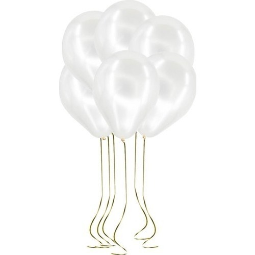 Happyland 10 Adet Beyaz Metalik Balon