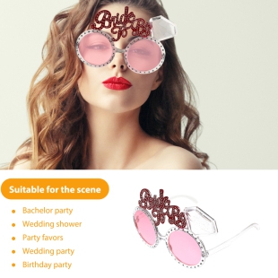 Happyland Parti Gözlüğü Groom Yazılı Damat Gözlüğü Bekarlığa Veda Gözlüğü + Gelin Bride Gözlük Pembe