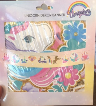 Happyland Unicorn Tek Boynuzlu At Dekoratif Banner Pembe İpli Dekor Banner Unicorn