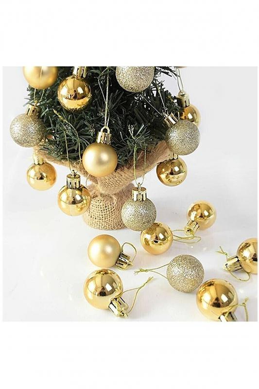 Happyland Yılbaşı Ağacı Süsleme 4 cm Gold 18’li Gold Renkli Cici Top