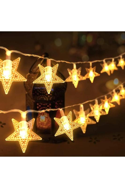 Happyland Yılbaşı Dekorasyon Ağaç Işığı 4 Metre Animasyonlu 20 Ledli Beyaz Kablo Fişli Günışığı Yıldız Led 