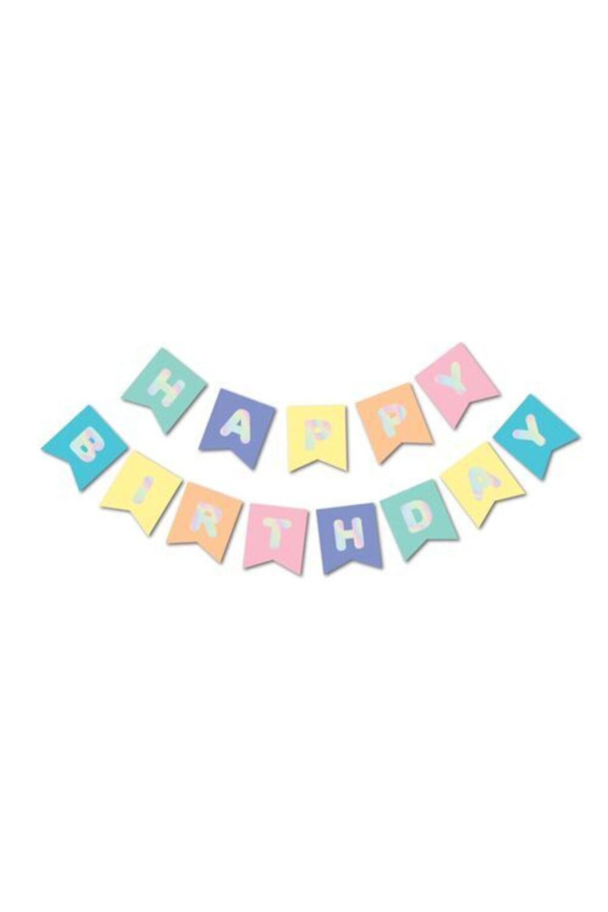 Macaron Hologram Happy Birthday Banner