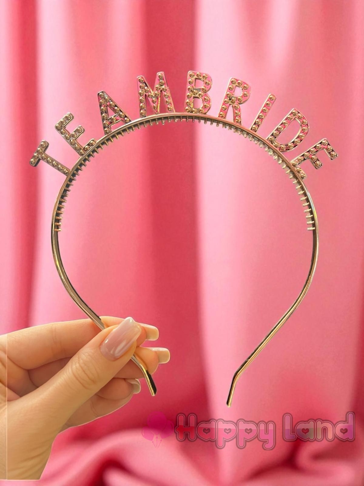 Happyland Team Bride Taç Rose Gold Nedime Tacı Bekarlığa Veda Partisi Tacı Mika