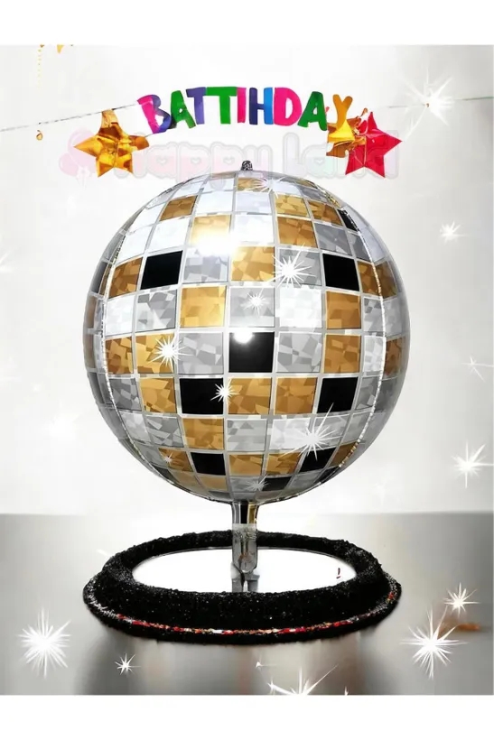 Happyland Disko Gold  Disco Topu Folyo Balon Gümüş Disko Topu Balon